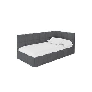 ALTDECOR JEDNOLŮŽKOVÁ POSTEL pro mládež s úložným prostorem vlevo, s matrací - LIVY 100x200 tmavě šedá obraz