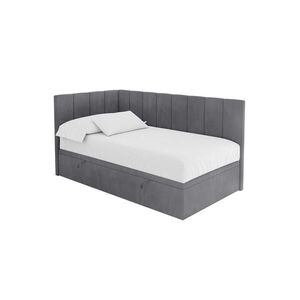 ALTDECOR JEDNOLŮŽKOVÁ POSTEL pro mládež s úložným prostorem vpravo, s matrací - LOVY 80x200 tmavě šedá obraz