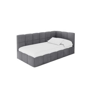 ALTDECOR JEDNOLŮŽKOVÁ POSTEL pro mládež s úložným prostorem vlevo, s matrací - LIVY 90x200 tmavě šedá obraz