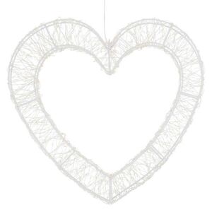 ECD-Germany LED SRDCE Vánoce 500 LED teplá bílá vánoční dekorace 38, 5 x 36 cm pro vnitřní i venkovní použití obraz