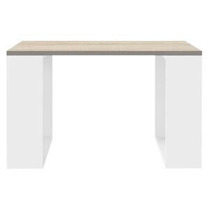 ML-DESIGN KONZOLOVÝ STOLEK 65 x 65 x 40 cm, vzhled dubu – bílý, s nohami ve tvaru lyží obraz