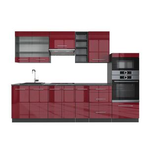 Vicco KUCHYŇSKÝ KOUT Fame-Line Bordeaux vysoký lesk/antracitová 280 cm , PD Antracit obraz