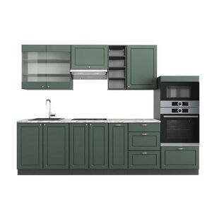 Vicco KUCHYŇSKÝ KOUT Fame-Line Zeleno-zlatá Country House/Anthracite 280 cm , PD Mramor obraz