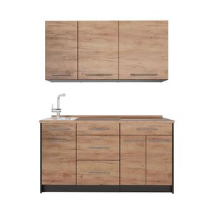 Vicco JEDNOTKOVÁ KUCHYNĚ Fame-Line, Zlatý mocný dub/Antracit, 150 cm, PD Dub obraz
