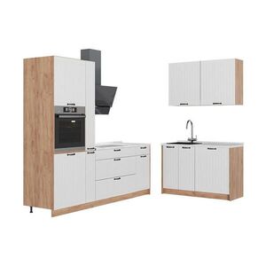 Vicco KUCHYNĚ Fame-Line, Bílý venkovský dům/Zlatý mocný dub, 220 x 120 cm, PD Mramor obraz