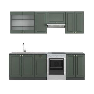 Vicco KUCHYŇSKÝ KOUT Fame-Line Zeleno-zlatá Country House/Anthracite 240 cm , PD Antracit obraz