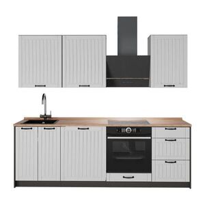 Vicco KUCHYŇSKÝ KOUT Fame-Line, Bílý venkovský dům/Antracit, 230 cm, PD Dub obraz