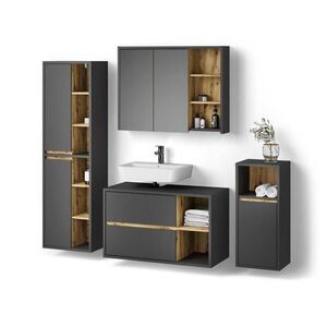 Livinity® KOUPELNOVÝ NÁBYTEK Vomano, Antracit, 4dílná obraz