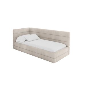 ALTDECOR JEDNOLŮŽKOVÁ POSTEL pro mládež s úložným prostorem a matrací H3/H4, vpravo - BEMY 100x200 béžová obraz