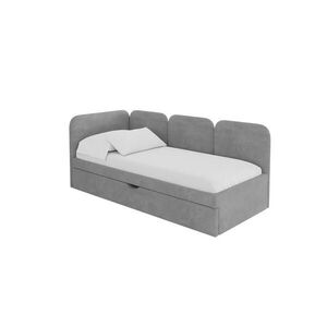 ALTDECOR JEDNOLŮŽKOVÁ POSTEL pro mládež s úložným prostorem a matrací H3/H4, vpravo - ALVY 100x200 šedá obraz