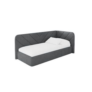 ALTDECOR JEDNOLŮŽKOVÁ POSTEL pro mládež s úložným prostorem a matrací H3/H4, vlevo - FIKY 90x200 tmavě šedá obraz