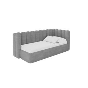 ALTDECOR JEDNOLŮŽKOVÁ POSTEL pro mládež s úložným prostorem a matrací H3/H4, vlevo - HUGY 100x200 šedá obraz