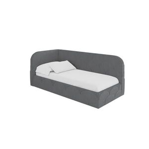 ALTDECOR JEDNOLŮŽKOVÁ POSTEL pro mládež s úložným prostorem a matrací H3/H4, vpravo - ELRY 90x200 tmavě šedá obraz