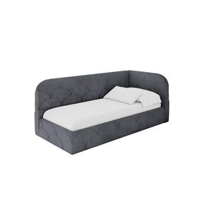 ALTDECOR JEDNOLŮŽKOVÁ POSTEL pro mládež s úložným prostorem, vlevo - ELRY 100x200 tmavě šedá obraz