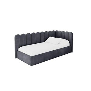 ALTDECOR JEDNOLŮŽKOVÁ POSTEL pro mládež s úložným prostorem a matrací H3/H4, vlevo - ARTY 100x200 tmavě šedá obraz