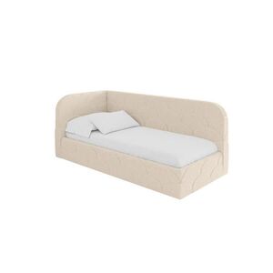 ALTDECOR JEDNOLŮŽKOVÁ POSTEL pro mládež s úložným prostorem a matrací H3/H4, vpravo - ELRY 100x200 tmavě béžová obraz