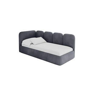 ALTDECOR JEDNOLŮŽKOVÁ POSTEL pro mládež s úložným prostorem a matrací H3/H4, vpravo - VELY 90x200 tmavě šedá obraz