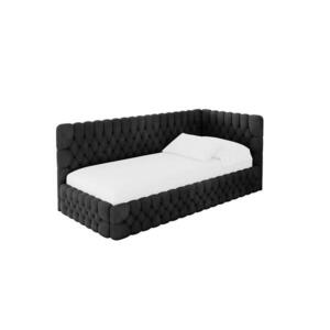 ALTDECOR JEDNOLŮŽKOVÁ POSTEL pro mládež s úložným prostorem, vlevo - MULY 80x200 černá obraz