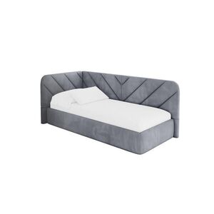 ALTDECOR JEDNOLŮŽKOVÁ POSTEL pro mládež s úložným prostorem, vpravo - FIKY 90x200 šedá obraz