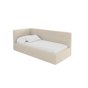 ALTDECOR JEDNOLŮŽKOVÁ POSTEL pro mládež s úložným prostorem a matrací H3/H4, vpravo - BEMY 90x200 tmavě béžová obraz