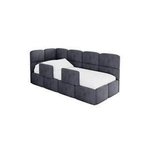 ALTDECOR JEDNOLŮŽKOVÁ POSTEL pro mládež s úložným prostorem a matrací H3/H4, vpravo - KIVY 100x200 tmavě šedá obraz