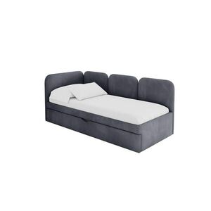 ALTDECOR JEDNOLŮŽKOVÁ POSTEL pro mládež s úložným prostorem a matrací H3/H4, vpravo - ALVY 90x200 tmavě šedá obraz