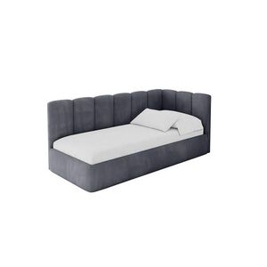 ALTDECOR JEDNOLŮŽKOVÁ POSTEL pro mládež s úložným prostorem a matrací H3/H4, vlevo - DEXY 90x200 tmavě šedá obraz