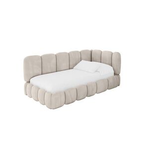 ALTDECOR JEDNOLŮŽKOVÁ POSTEL pro mládež s úložným prostorem a matrací H3/H4, vlevo - AVRY 100x200 béžová obraz
