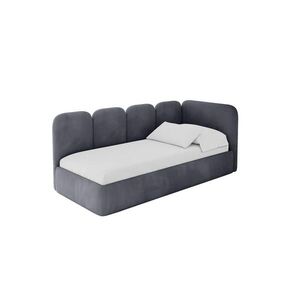 ALTDECOR JEDNOLŮŽKOVÁ POSTEL pro mládež s úložným prostorem a matrací H3/H4, vlevo - VELY 80x200 tmavě šedá obraz
