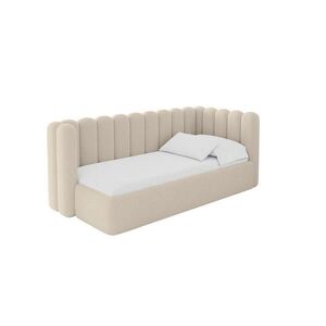 ALTDECOR JEDNOLŮŽKOVÁ POSTEL pro mládež s úložným prostorem a matrací H3/H4, vlevo - HUGY 90x200 tmavě béžová obraz