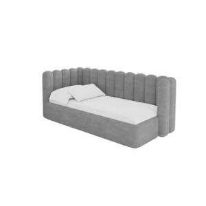 ALTDECOR JEDNOLŮŽKOVÁ POSTEL pro mládež s úložným prostorem a matrací H3/H4, vpravo - HUGY 100x200 šedá obraz