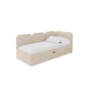 ALTDECOR JEDNOLŮŽKOVÁ POSTEL pro mládež s úložným prostorem a matrací H3/H4, vlevo - ALVY 100x200 béžová obraz