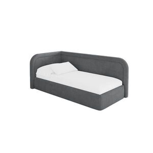 ALTDECOR JEDNOLŮŽKOVÁ POSTEL pro mládež s úložným prostorem a matrací H3/H4, vpravo - JOVY 80x200 tmavě šedá obraz