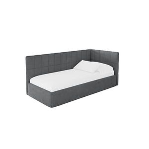 ALTDECOR JEDNOLŮŽKOVÁ POSTEL pro mládež s úložným prostorem a matrací H3/H4, vlevo - TULY 80x200 tmavě šedá obraz