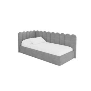 ALTDECOR JEDNOLŮŽKOVÁ POSTEL pro mládež s úložným prostorem a matrací H3/H4, vpravo - ARTY 90x200 šedá obraz