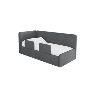 ALTDECOR JEDNOLŮŽKOVÁ POSTEL pro mládež s úložným prostorem a matrací H3/H4, vpravo - NORY 90x200 tmavě šedá obraz