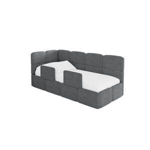 ALTDECOR JEDNOLŮŽKOVÁ POSTEL pro mládež s úložným prostorem, vpravo - KIVY 80x200 tmavě šedá obraz