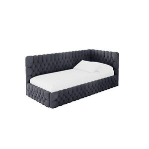 ALTDECOR JEDNOLŮŽKOVÁ POSTEL pro mládež s úložným prostorem a matrací H3/H4, vlevo - MULY 100x200 tmavě šedá obraz