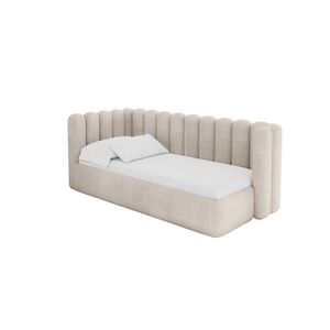 ALTDECOR JEDNOLŮŽKOVÁ POSTEL pro mládež s úložným prostorem a matrací H3/H4, vpravo - HUGY 100x200 béžová obraz