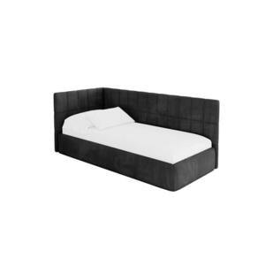 ALTDECOR JEDNOLŮŽKOVÁ POSTEL pro mládež s úložným prostorem a matrací H3/H4, vpravo - TULY 80x200 černá obraz