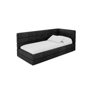 ALTDECOR JEDNOLŮŽKOVÁ POSTEL pro mládež s úložným prostorem a matrací H3/H4, vlevo - BEMY 100x200 černá obraz