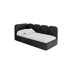 ALTDECOR JEDNOLŮŽKOVÁ POSTEL pro mládež s úložným prostorem a matrací H3/H4, vpravo - VELY 100x200 černá obraz