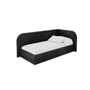 ALTDECOR JEDNOLŮŽKOVÁ POSTEL pro mládež s úložným prostorem a matrací H3/H4, vlevo - JAXY 80x200 černá obraz