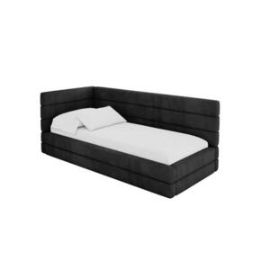 ALTDECOR JEDNOLŮŽKOVÁ POSTEL pro mládež s úložným prostorem a matrací H3/H4, vpravo - BEMY 100x200 černá obraz