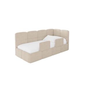 ALTDECOR JEDNOLŮŽKOVÁ POSTEL pro mládež s úložným prostorem a matrací H3/H4, vlevo - KIVY 100x200 béžová obraz