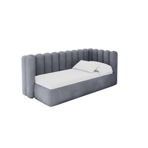 ALTDECOR JEDNOLŮŽKOVÁ POSTEL pro mládež s úložným prostorem a matrací H3/H4, vlevo - HUGY 100x200 šedá obraz
