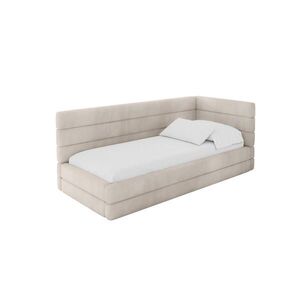 ALTDECOR JEDNOLŮŽKOVÁ POSTEL pro mládež s úložným prostorem a matrací H3/H4, vlevo - BEMY 80x200 béžová obraz