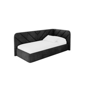 ALTDECOR JEDNOLŮŽKOVÁ POSTEL pro mládež s úložným prostorem a matrací H3/H4, vlevo - FIKY 80x200 černá obraz