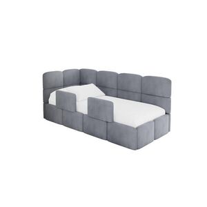 ALTDECOR JEDNOLŮŽKOVÁ POSTEL pro mládež s úložným prostorem a matrací H3/H4, vpravo - KIVY 80x200 šedá obraz