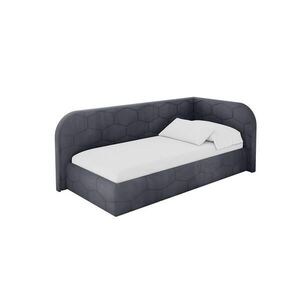 ALTDECOR JEDNOLŮŽKOVÁ POSTEL pro mládež s úložným prostorem a matrací H3/H4, vlevo - JAXY 90x200 tmavě šedá obraz